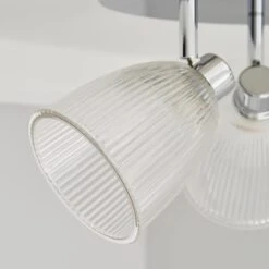 Bremont 3 Light Ribbed Glass Bathroom Semi Flush Spotlight -Home Lighting Store 1000137363 alt02
