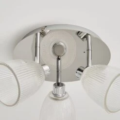 Bremont 3 Light Ribbed Glass Bathroom Semi Flush Spotlight -Home Lighting Store 1000137363 alt03
