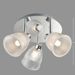 Bremont 3 Light Ribbed Glass Bathroom Semi Flush Spotlight -Home Lighting Store 1000137363 alt04