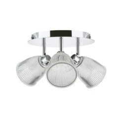 Bremont 3 Light Ribbed Glass Bathroom Semi Flush Spotlight -Home Lighting Store 1000137363 alt05