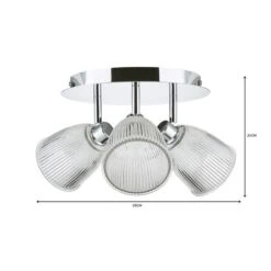 Bremont 3 Light Ribbed Glass Bathroom Semi Flush Spotlight -Home Lighting Store 1000137363 alt06