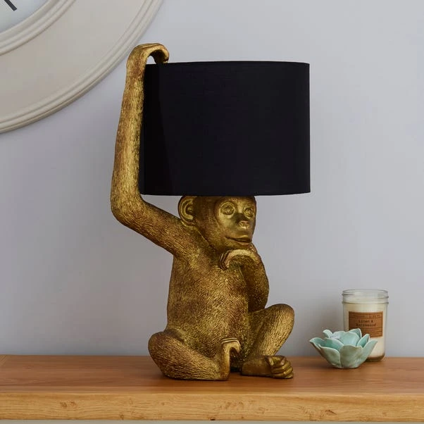 Odisha Resin Monkey Gold Table Lamp 4 Odisha Resin Monkey Gold Table Lamp - Image 2