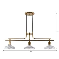 Colt Antique Brass 3 Light Diner Ceiling Light -Home Lighting Store 1000149131 alt06