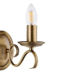 Vogue Bernice Antique Brass 2 Light Wall Light -Home Lighting Store 1000156380 alt03