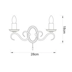 Vogue Bernice Antique Brass 2 Light Wall Light -Home Lighting Store 1000156380 alt06