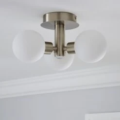 Hamptworth 3 Light Frosted Glass Semi Flush Ceiling Light -Home Lighting Store 1000157751 alt01