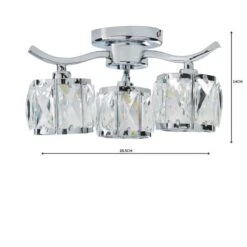 Kleio 3 Light Glass Chrome Semi Flush Ceiling Light -Home Lighting Store 1000157757 alt04