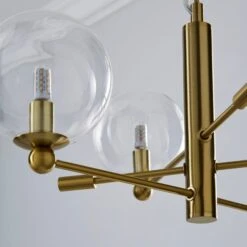 Nour 3 Light Antique Brass Semi Flush Ceiling Light -Home Lighting Store 1000158452 alt02