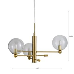 Nour 3 Light Antique Brass Semi Flush Ceiling Light -Home Lighting Store 1000158452 alt04