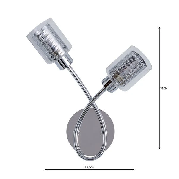 Grace 2 Light Chrome Wall Light 7 Grace 2 Light Chrome Wall Light - Image 5