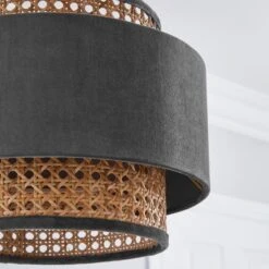 Nova Velvet And Cane Lamp Shade -Home Lighting Store 1000181511 alt02