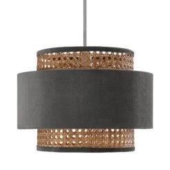 Nova Velvet And Cane Lamp Shade -Home Lighting Store 1000181511 alt05