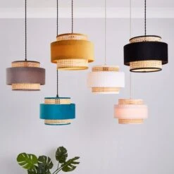 Nova Velvet And Cane Lamp Shade -Home Lighting Store 1000181511 alt08