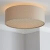 Kirsty Shade Taupe Flush Ceiling Light -Home Lighting Store 30576098