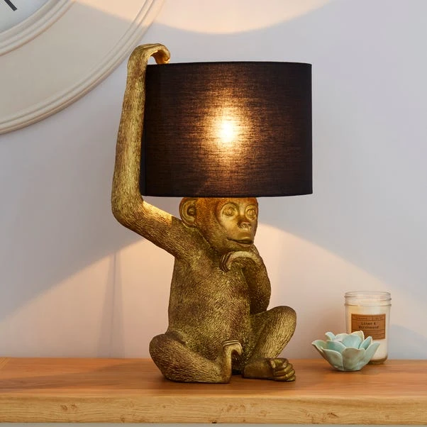 Odisha Resin Monkey Gold Table Lamp 3 Odisha Resin Monkey Gold Table Lamp