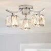 Kleio 3 Light Glass Chrome Semi Flush Ceiling Light -Home Lighting Store 30671383