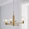 Nour 3 Light Antique Brass Semi Flush Ceiling Light
