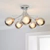 Mateo 5 Light Glass Chrome Semi Flush Ceiling Light -Home Lighting Store 30674449