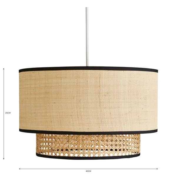 Malika Cane 2 Tier Easy Fit Pendant Shade 7 Malika Cane 2 Tier Easy Fit Pendant Shade - Image 5