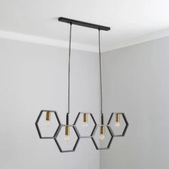 Hexagon 5 Light Diner Ceiling Light -Home Lighting Store 30731128 alt01