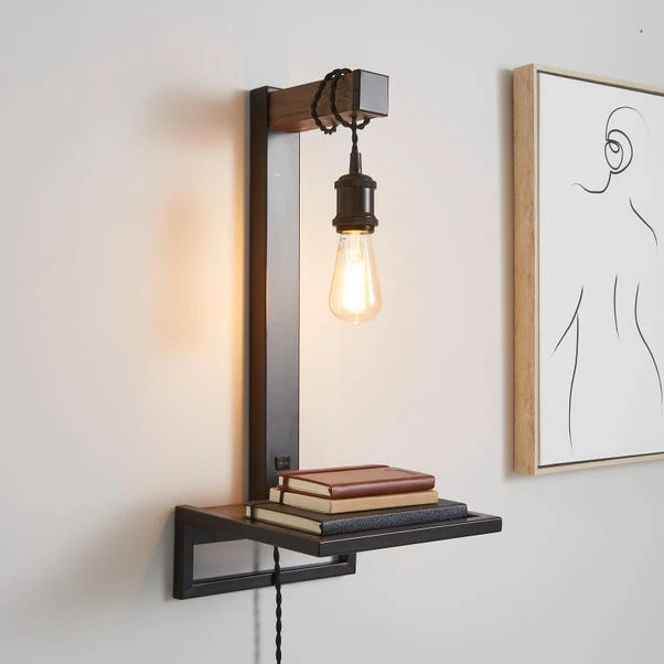 Fulton Plug In Wall Light With Shelf 3 Fulton Plug In Wall Light With Shelf