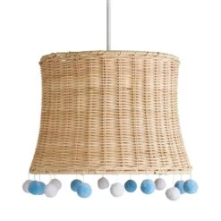 Fiesta Rattan Pom Pom Easy Fit Pendant Shade -Home Lighting Store 30734618 alt05