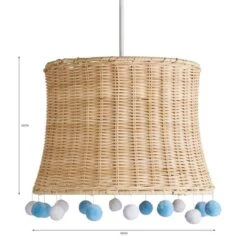 Fiesta Rattan Pom Pom Easy Fit Pendant Shade -Home Lighting Store 30734618 alt07