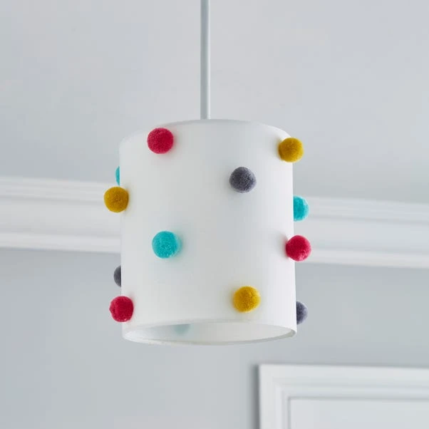 Multi Colour Pom Pom Lamp Shade 4 Multi Colour Pom Pom Lamp Shade - Image 2