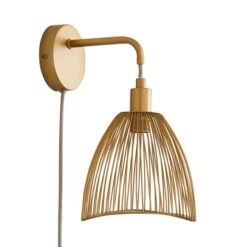 Elements Jaula Rattan Plug In Wall Light -Home Lighting Store 30755627 alt05