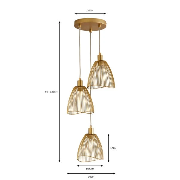 Elements Jaula 3 Light Cluster Ceiling Light 9 Elements Jaula 3 Light Cluster Ceiling Light - Image 7