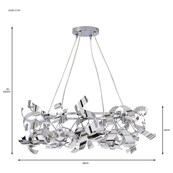Iris Hoop 4 Light Semi Flush Ceiling Light 9 Iris Hoop 4 Light Semi Flush Ceiling Light - Image 7