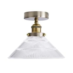 Logan Glass Satin Nickel Semi Flush Ceiling Light -Home Lighting Store 30755756 alt05