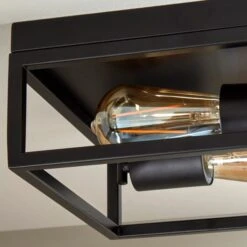 London Industrial Bathroom 2 Light Flush Ceiling Light -Home Lighting Store 30766169 alt03