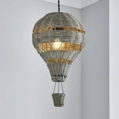 Hot Air Balloon Rattan Easy Fit Pendant Shade -Home Lighting Store 30766259