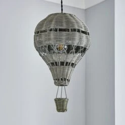 Hot Air Balloon Rattan Easy Fit Pendant Shade -Home Lighting Store 30766259 alt01