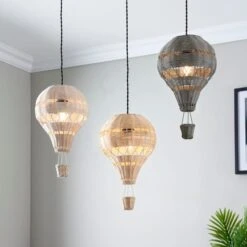 Hot Air Balloon Rattan Easy Fit Pendant Shade -Home Lighting Store 30766259 alt04