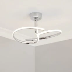 Cortez 2 Arm LED Chrome Semi Flush Ceiling Light