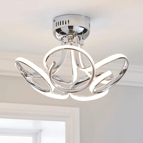 Cortez 5 Light Integrated LED Swirl Semi Flush Ceiling Light 3 Cortez 5 Light Integrated LED Swirl Semi Flush Ceiling Light
