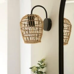 Kirra Bathroom Faux Rattan Wall Light -Home Lighting Store 30789838 alt01