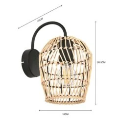 Kirra Bathroom Faux Rattan Wall Light -Home Lighting Store 30789838 alt06