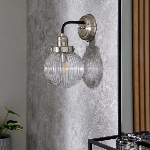 Broden Ribbed Chrome Wall Light 4 Broden Ribbed Chrome Wall Light - Image 2