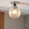 Broden Ribbed Bathroom Flush Ceiling Light