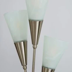 Marble Glass Satin Nickel Floor Lamp -Home Lighting Store 30792348 alt03