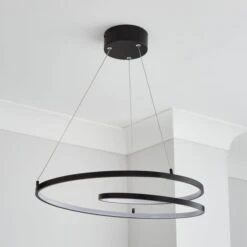 Menton Integrated LED Swirl Hoop Semi Flush Ceiling Light -Home Lighting Store 30798593 alt01