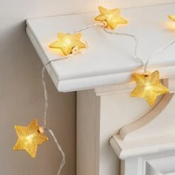 Gold Metal Mesh Star LED String Lights -Home Lighting Store 30798954 alt02