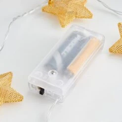 Gold Metal Mesh Star LED String Lights -Home Lighting Store 30798954 alt03