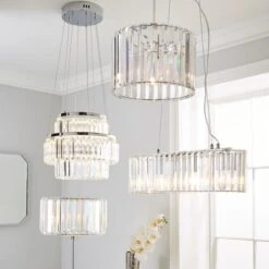 Acrylic Prism Chrome Easy Fit Pendant Shade 10 Acrylic Prism Chrome Easy Fit Pendant Shade -Home Lighting Store 30821939 alt03