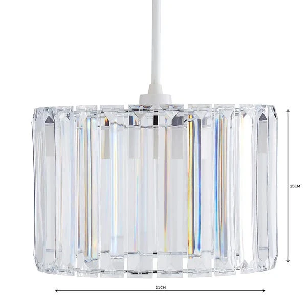 Acrylic Prism Chrome Easy Fit Pendant Shade 7 Acrylic Prism Chrome Easy Fit Pendant Shade - Image 5