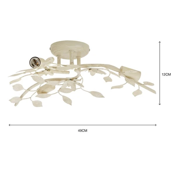 Chantelle Floral 3 Light Flush Ceiling Light 8 Chantelle Floral 3 Light Flush Ceiling Light - Image 6