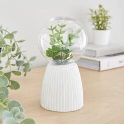 Faux Terrarium Ribbed Battery Table Lamp -Home Lighting Store 30833934